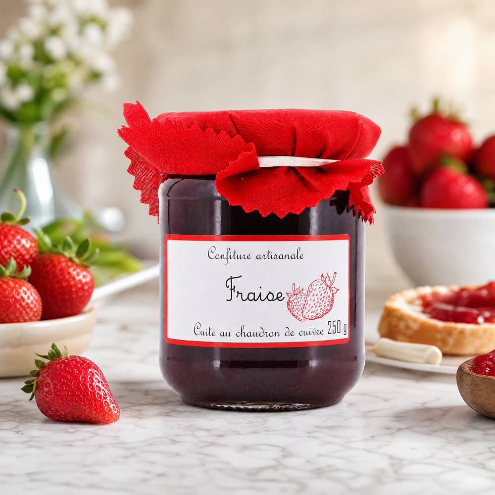 Confiture artisanale Fraise Erdbeer Konfitüre 250 Gramm Produktbild