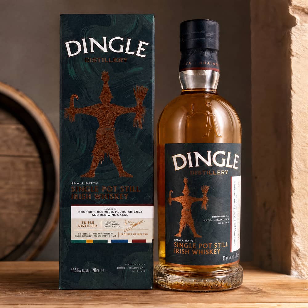 Dingle Single Pot Still Irish Whiskey Bourbon, Oloroso Sherry, PX Sherry & Red Wine Casks 0,70 Liter/ 46.5% vol Produktbild