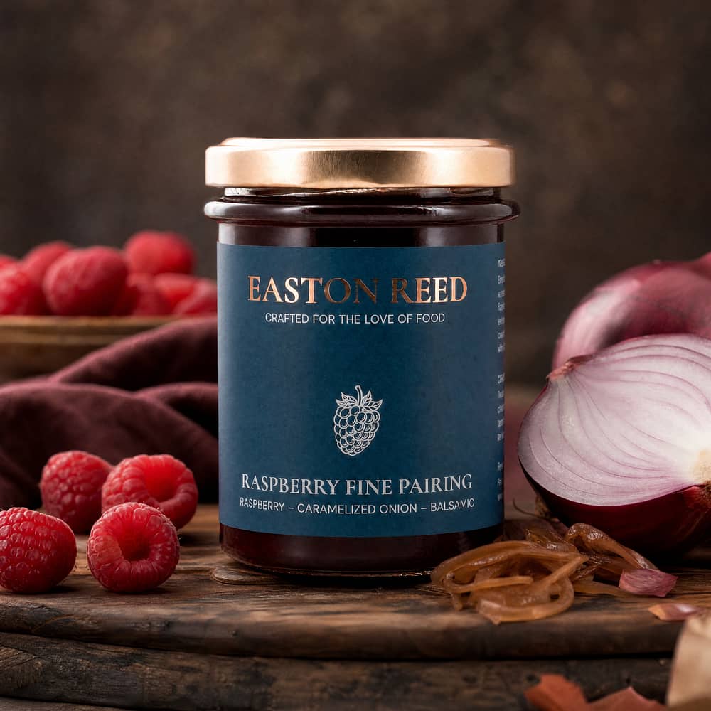 EASTON REED Raspberry Fine Pairing Himbeer-Chutney mit karamellisierten Zwiebeln & Balsamico 230 Gramm Produktbild