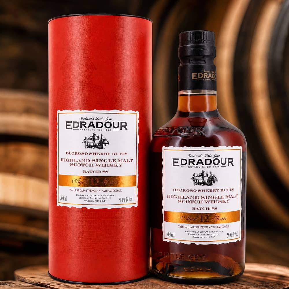 Edradour 12 Jahre Oloroso Sherry Butts Natural Cask Strength Batch #8 0,70 Liter/ 58.0% vol Produktbild