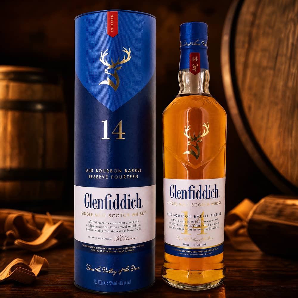 Glenfiddich 14 Jahre Bourbon Barrel Reserve 0,70 Liter/ 43.0% vol Produktbild