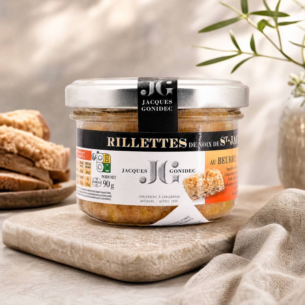 Jacques Gonidec Jakobsmuschelrillettes mit BIO-Fassbutter 90 Gramm Produktbild