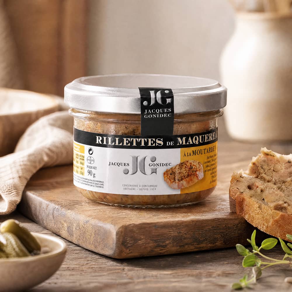Jacques Gonidec Makrelenrillettes mit BIO-Senf 90 Gramm Produktbild