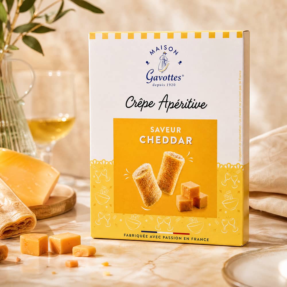 Maison Gavottes Crêperöllchen Cheddarcremefüllung 110 Gramm Produktbild