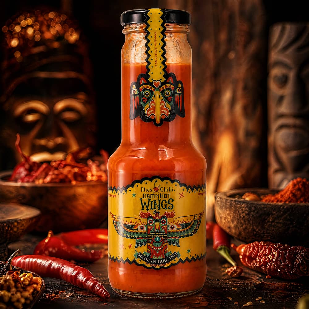 Mic's Chilli Damn Hot Wings Extravagant scharfe Chili-Sauce 275 Gramm Produktbild
