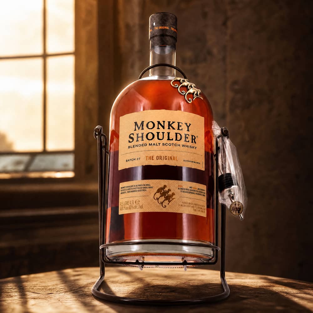 Monkey Shoulder Blended Malt 4,50l Großflasche Gorilla mit Kippständer 4,50 Liter/ 40.0% vol Produktbild