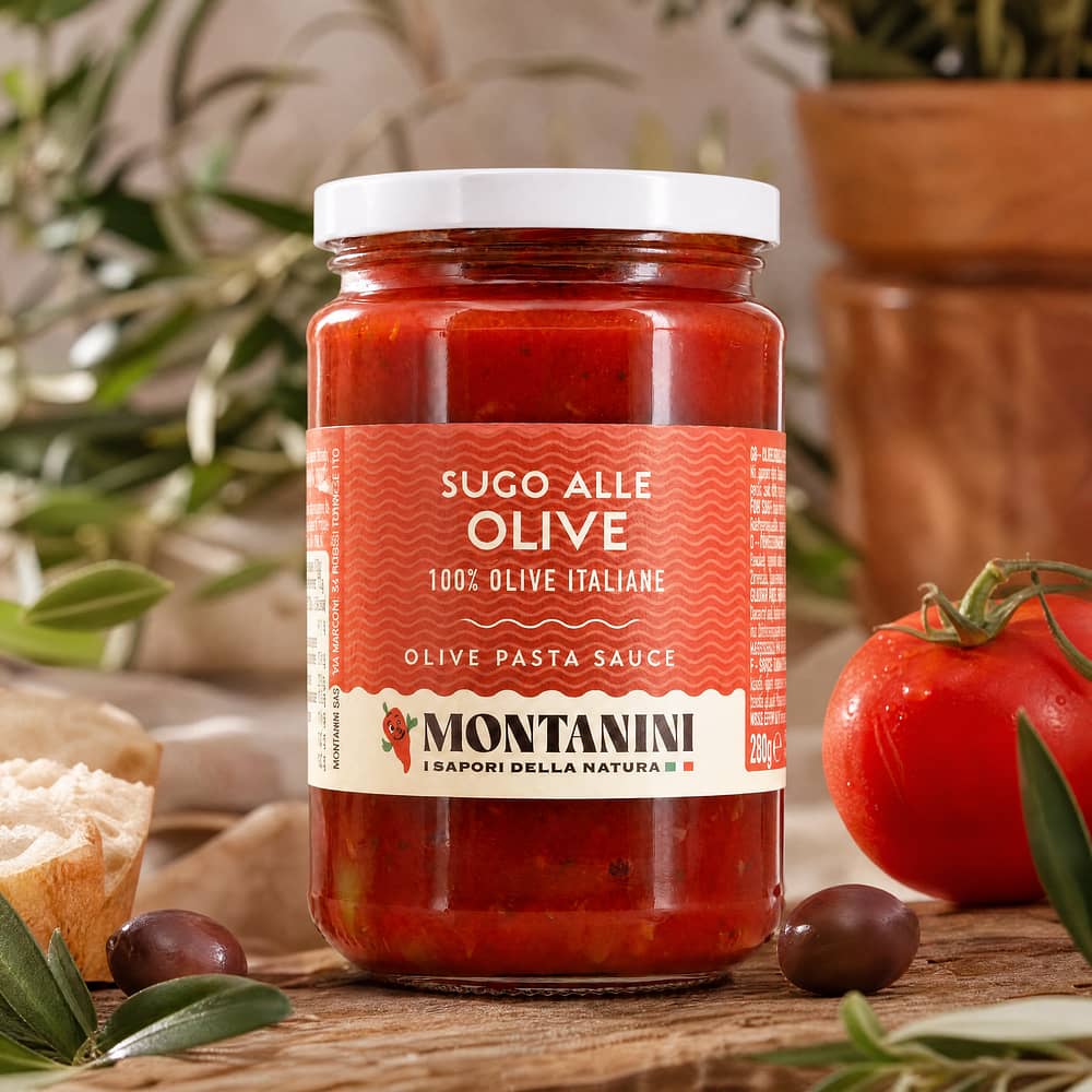 Montanini Tomatensauce mit Oliven 280 Gramm Produktbild
