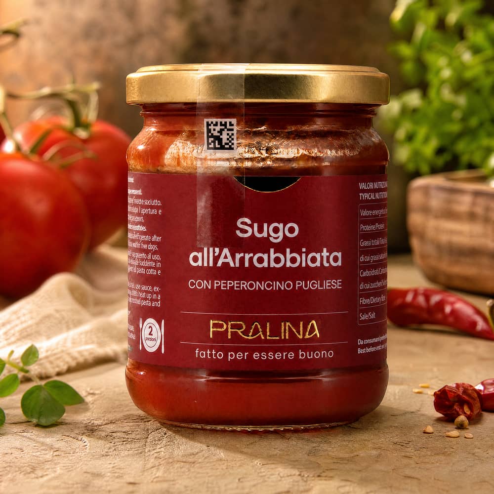 Pralina Sugo All`Arrabbiata Tomatensauce Al Arabbiata 180g Glas 180 Gramm Produktbild