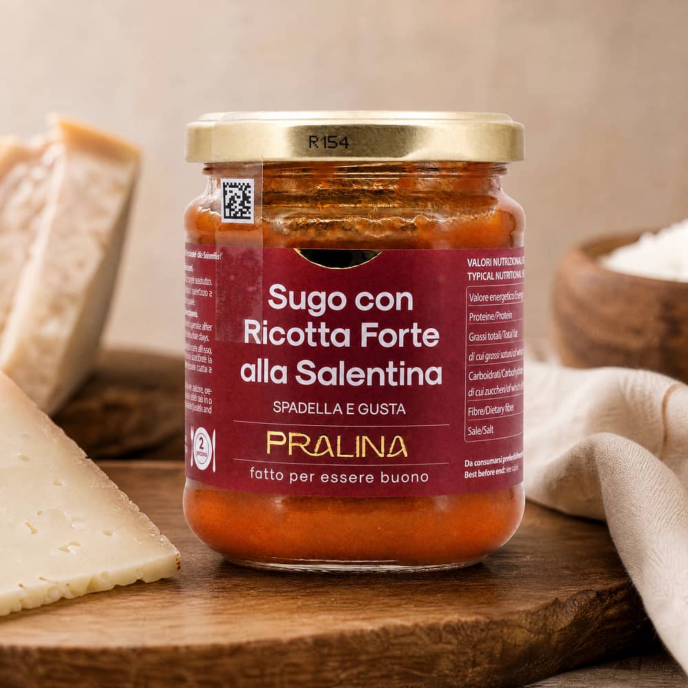 Pralina Sugo con Ricotta Forte alla Salentina 180g Glas 180 Gramm Produktbild