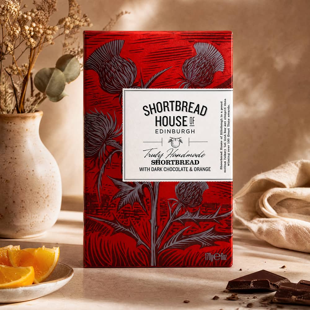 Shortbread House of Edinburgh Shortbread dark Chocolate & Orange Fingers Buttergebäck mit Schokolade und Orange 170 Gramm Produktbild
