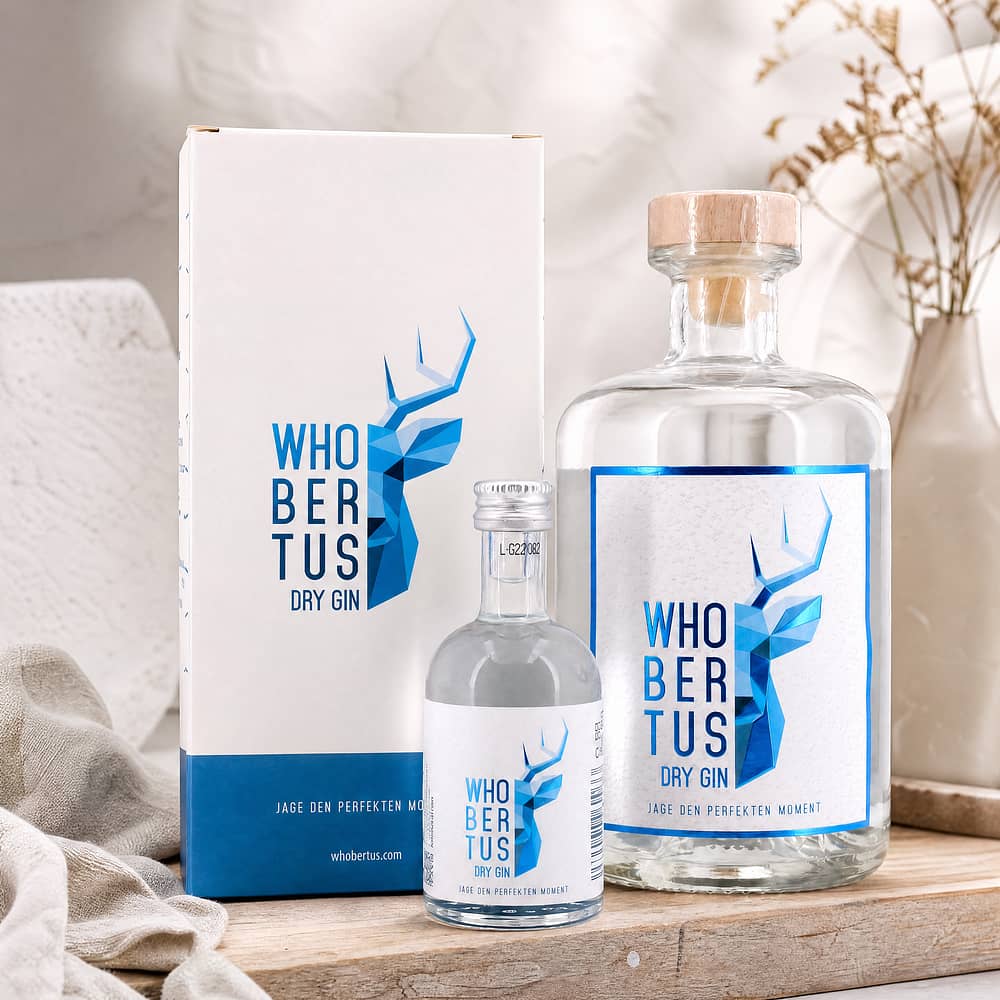 WHOBERTUS Dry Gin inkl. Miniatur 0,550 Liter/ 42.0% vol Produktbild
