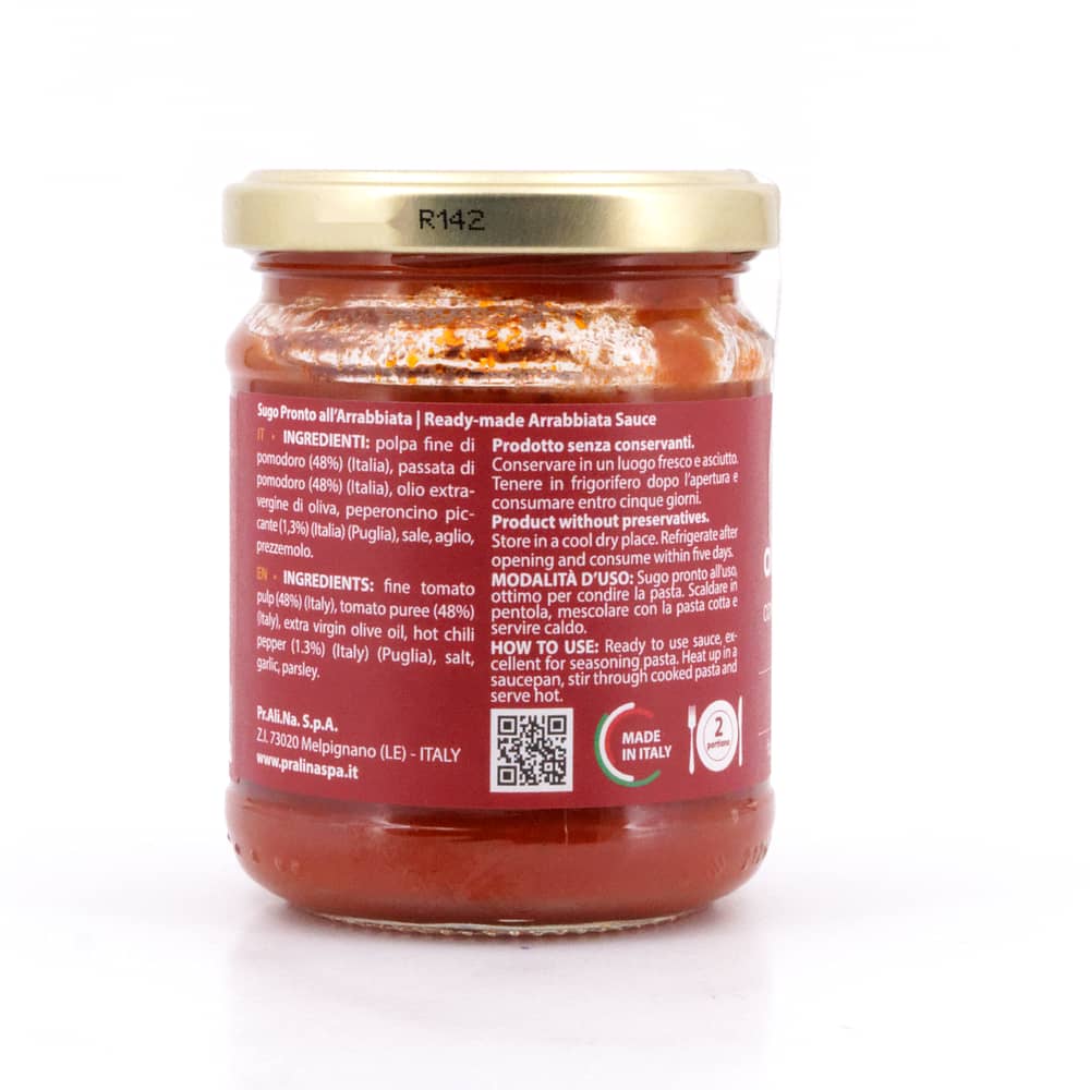 Pralina Sugo All`Arrabbiata Tomatensauce Al Arabbiata 180 Gramm Produktbild