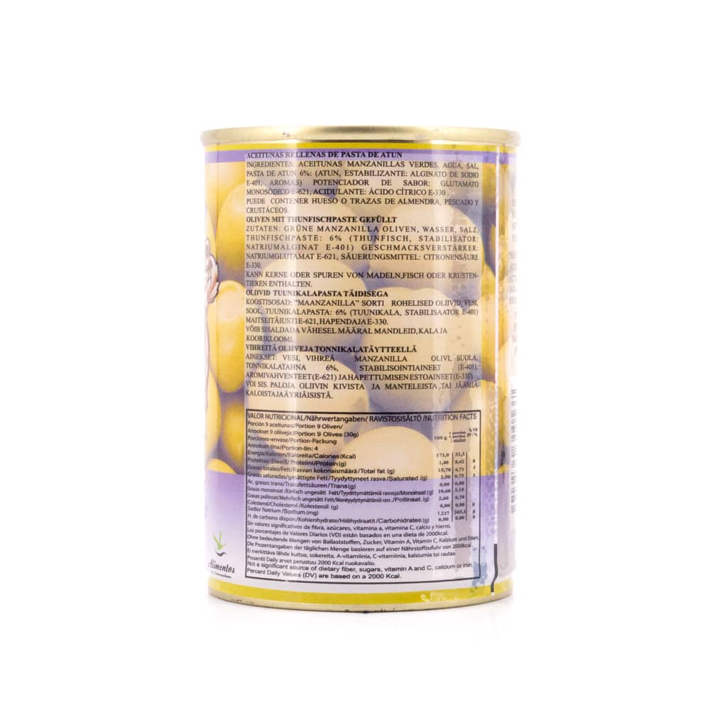 Rio Ana Aceitunas Rellenas de Atùn Grüne Oliven gefüllt mit Thunfischpaste 292g 120 Gramm Abtropfgewicht Produktbild