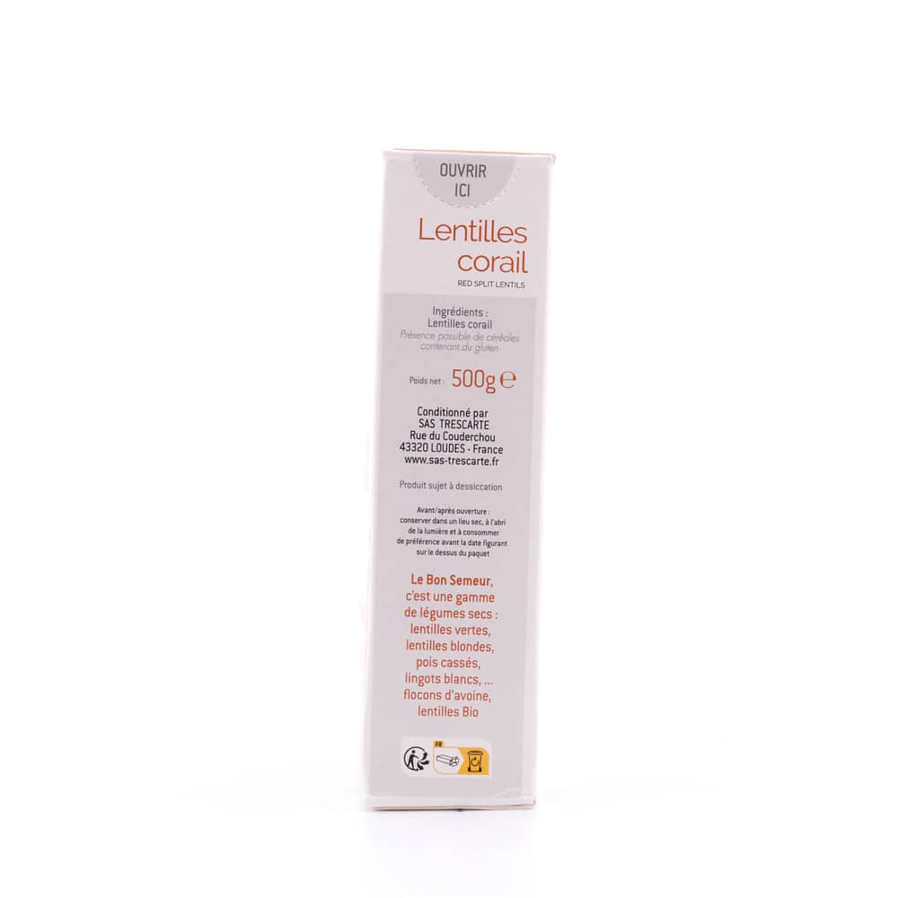 Trescarte Lentilles Corail Rote Linsen 500 Gramm Produktbild