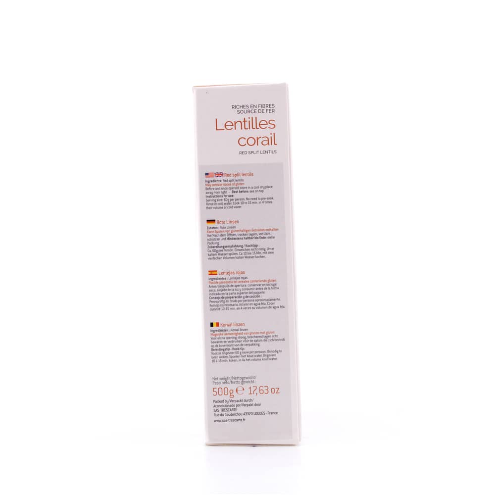 Trescarte Lentilles Corail Rote Linsen 500 Gramm Produktbild