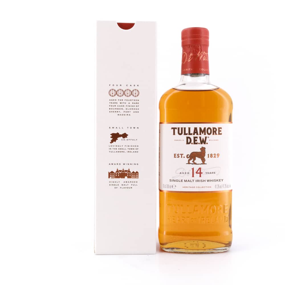 Tullamore Dew 14 Jahre Single Malt 4 Cask Finish Old Bourbon Oloroso Sherry Port & Madeira 0,70 Liter/ 41.3% vol Produktbild