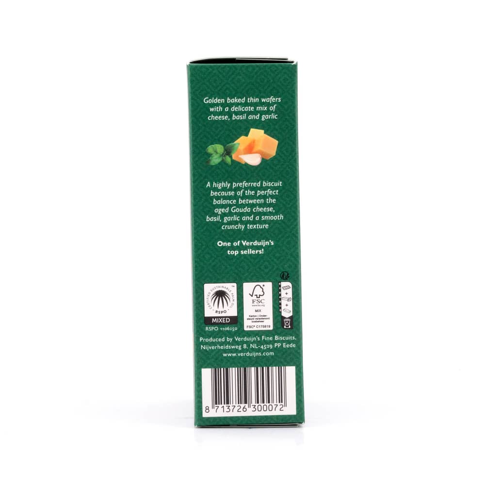 Verduijn's Pesto Wafers Käsewaffeln mit Basilikum und Knoblauch 75 Gramm Produktbild